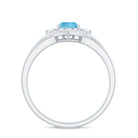 Pear Cut Swiss Blue Topaz Designer Engagement Ring with Diamond Swiss Blue Topaz - ( AAA ) - Quality - Rosec Jewels