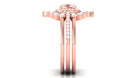 Cushion Cut Morganite Wedding Ring Set with Moissanite Morganite - ( AAA ) - Quality - Rosec Jewels