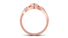 Cushion Cut Morganite and Diamond Bridal Ring Set Morganite - ( AAA ) - Quality - Rosec Jewels