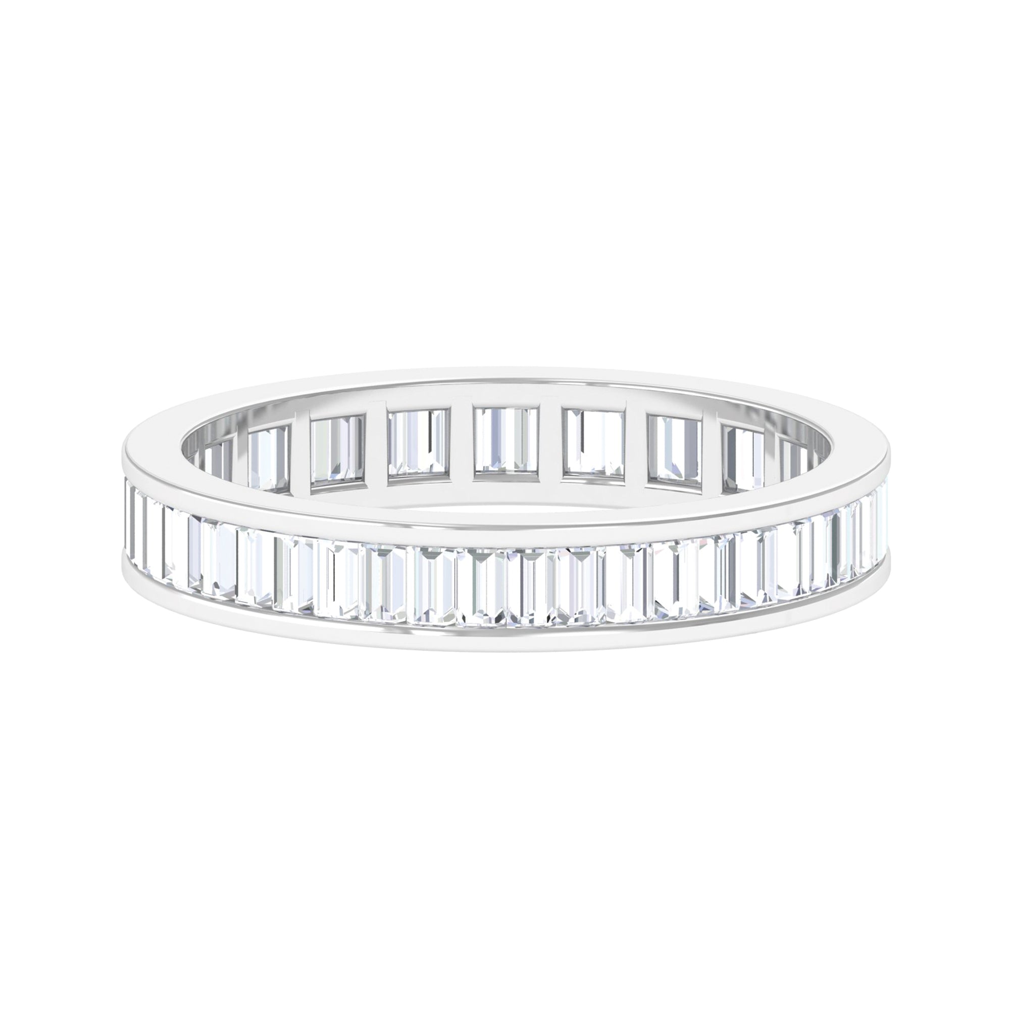 1.25 CT Baguette Cut Natural Diamond Eternity Ring in Channel Setting Diamond - ( HI-SI ) - Color and Clarity - Rosec Jewels