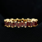 Uneven Baguette Cut Garnet Eternity Ring in 2 Prong Setting Garnet - ( AAA ) - Quality - Rosec Jewels