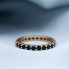 Minimal Black Onyx Eternity Ring Black Onyx - ( AAA ) - Quality - Rosec Jewels