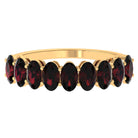 3X5 MM Oval Cut Garnet Half Eternity Ring Garnet - ( AAA ) - Quality - Rosec Jewels