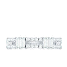 Baguette and Round Moissanite Wedding Band Moissanite - ( D-VS1 ) - Color and Clarity - Rosec Jewels