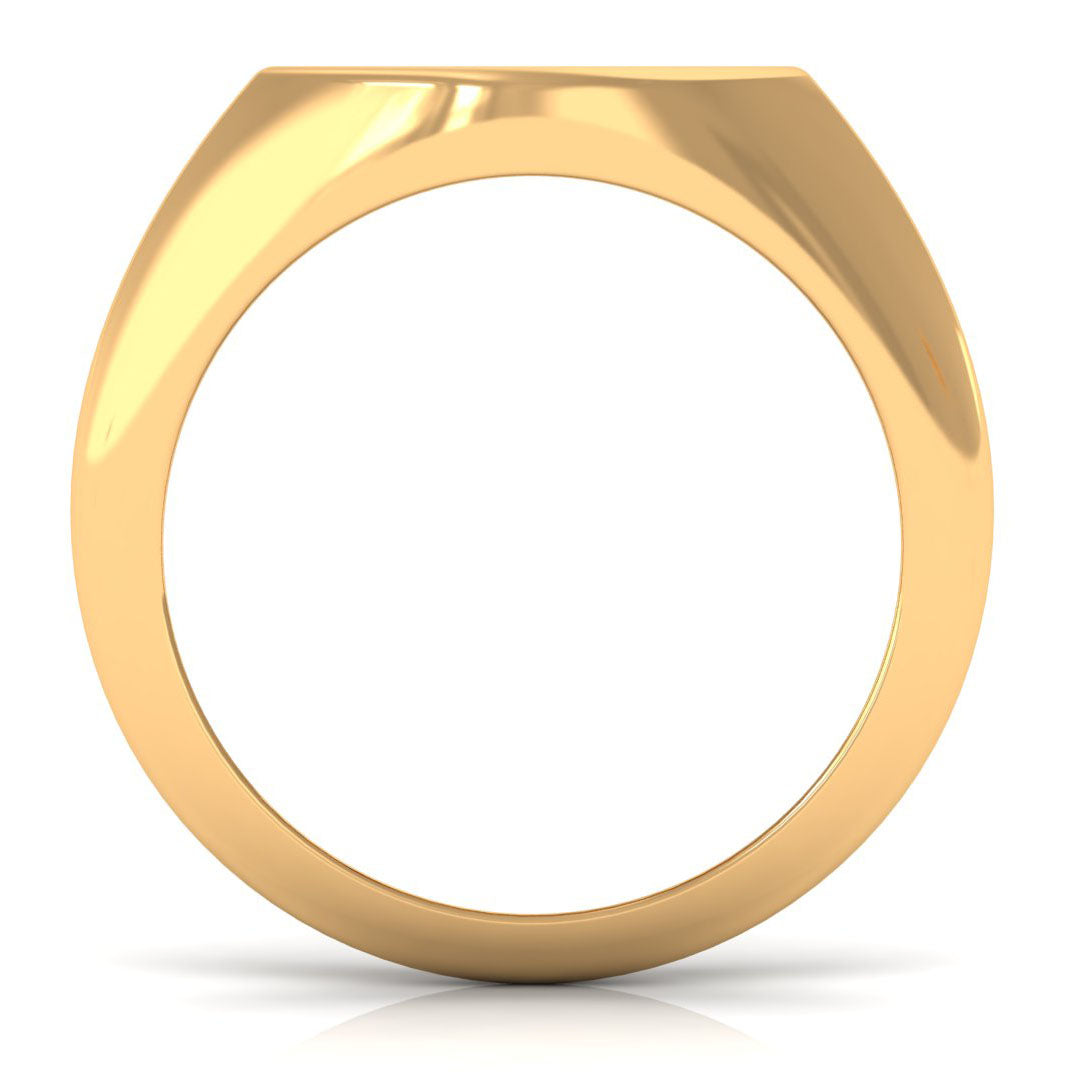 Cubic Zirconia Aries Zodiac Signet Ring Zircon - ( AAAA ) - Quality - Rosec Jewels