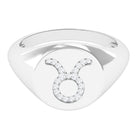 Certified Zircon Taurus Zodiac Signet Ring Zircon - ( AAAA ) - Quality - Rosec Jewels