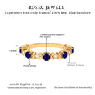 1 CT Floral Inspired Blue Sapphire and Diamond Half Eternity Ring Blue Sapphire - ( AAA ) - Quality - Rosec Jewels