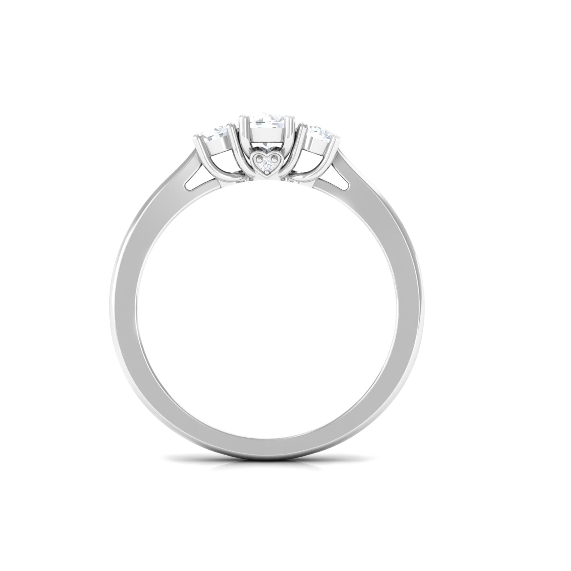 1/2 CT Bright Moissanite 3 Stone Ring for Women Moissanite - ( D-VS1 ) - Color and Clarity - Rosec Jewels