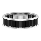 Baguette Cut Black Onyx Eternity Band Ring in Channel Setting Black Onyx - ( AAA ) - Quality - Rosec Jewels