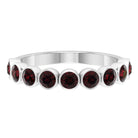 1.25 CT Bezel Set Eternity Band with Garnet Garnet - ( AAA ) - Quality - Rosec Jewels