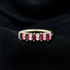 1.75 CT Created Ruby and Diamond Minimal Cluster Ring Lab Created Ruby - ( AAAA ) - Quality - Rosec Jewels