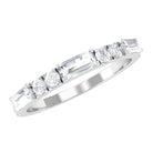 Rosec Jewels-0.25 CT Baguette and Round Cut Moissanite Stackable Ring