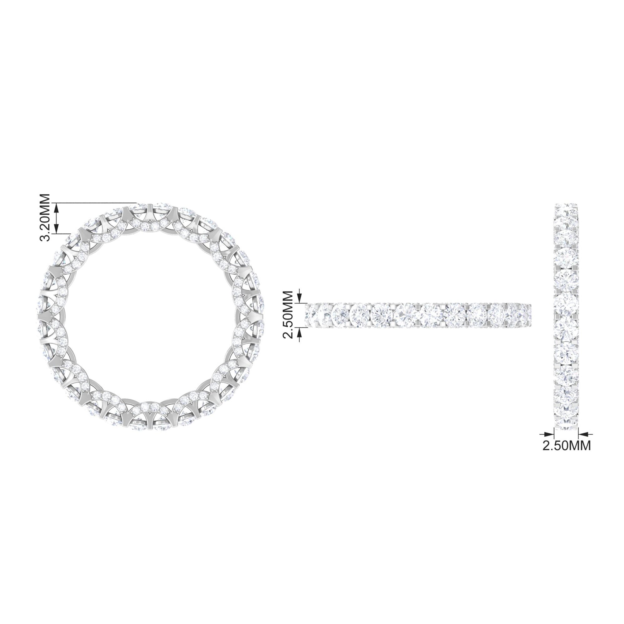 Minimal Round Diamond Eternity Ring Diamond - ( HI-SI ) - Color and Clarity - Rosec Jewels