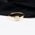 1 CT Certified Moissanite Round Cut Solitaire Ring in Gold Moissanite - ( D-VS1 ) - Color and Clarity - Rosec Jewels