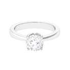 Petal Prong Set Round Moissanite Solitaire Engagement Ring Moissanite - ( D-VS1 ) - Color and Clarity - Rosec Jewels