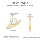 1.50 CT Designer Floating Halo Zircon Engagement Ring in Gold Zircon - ( AAAA ) - Quality - Rosec Jewels