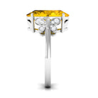 Oval Created Yellow Sapphire Solitaire Engagement Ring Lab Created Yellow Sapphire - ( AAAA ) - Quality - Rosec Jewels