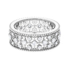 Designer Moissanite Wedding Band Ring Moissanite - ( D-VS1 ) - Color and Clarity - Rosec Jewels