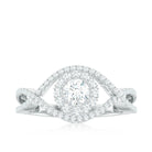 1 CT Certified Moissanite Crossover Engagement Ring Moissanite - ( D-VS1 ) - Color and Clarity - Rosec Jewels