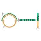 1.5 CT Lab Created Emerald Minimal Half Eternity Ring in Trellis Setting Lab Created Emerald - ( AAAA ) - Quality - Rosec Jewels