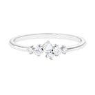 Round Diamond Minimal Cluster Promise Ring in Prong Setting Diamond - ( HI-SI ) - Color and Clarity - Rosec Jewels