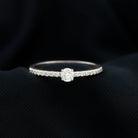 Round Diamond Solitaire Ring with Side Stones Diamond - ( HI-SI ) - Color and Clarity - Rosec Jewels