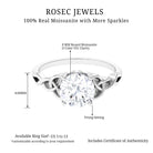 Simple Solitaire Moissanite Celtic Knot Engagement Ring Moissanite - ( D-VS1 ) - Color and Clarity - Rosec Jewels