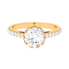 Certified Moissanite Flower Engagement Ring Moissanite - ( D-VS1 ) - Color and Clarity - Rosec Jewels