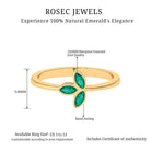 May Birthstone 1/2 CT Marquise Cut Emerald Petal Ring in Bezel Setting Emerald - ( AAA ) - Quality - Rosec Jewels