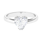 Certified Moissanite Solitaire Heart Engagement Ring Moissanite - ( D-VS1 ) - Color and Clarity - Rosec Jewels