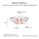 Oval Cut Morganite Three Stone Engagement Ring with Diamond Morganite - ( AAA ) - Quality - Rosec Jewels