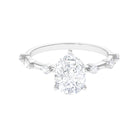 2.25 CT Pear Cut Solitaire Moissanite Ring with Hidden Halo and Spaced Accent Moissanite - ( D-VS1 ) - Color and Clarity - Rosec Jewels