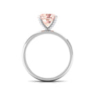 8 MM Morganite Solitaire Engagement Ring Morganite - ( AAA ) - Quality - Rosec Jewels