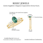 1.50 CT Created Green Sapphire and Diamond Ring Set Lab Created Green Sapphire - ( AAAA ) - Quality - Rosec Jewels