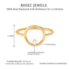 Diamond and Gold Open Circle Ring for Women Diamond - ( HI-SI ) - Color and Clarity - Rosec Jewels