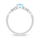 Princess Cut Aquamarine Solitaire Ring with Celtic Details Aquamarine - ( AAA ) - Quality - Rosec Jewels