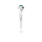 Minimal Green Sapphire and Diamond Bypass Promise Ring Green Sapphire - ( AAA ) - Quality - Rosec Jewels