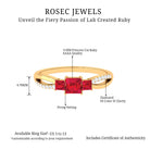 Princess Cut Lab Grown Ruby Three Stone Infinity Ring with Diamond Lab Created Ruby - ( AAAA ) - Quality - Rosec Jewels