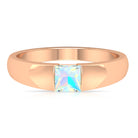 Princess Cut Ethiopian Opal Solitaire Band Ring Ethiopian Opal - ( AAA ) - Quality - Rosec Jewels