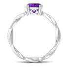 2.75 CT Oval Amethyst and Diamond Braided Engagement Ring Amethyst - ( AAA ) - Quality - Rosec Jewels