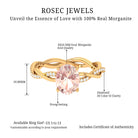 Solitaire Morganite Engagement Ring with Braided Diamond Morganite - ( AAA ) - Quality - Rosec Jewels