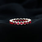 Lab Grown Ruby Eternity Band Ring Lab Created Ruby - ( AAAA ) - Quality - Rosec Jewels