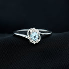 Aquamarine and Diamond Bypass Promise Ring Aquamarine - ( AAA ) - Quality - Rosec Jewels