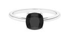 Rosec Jewels-7 MM Cushion Cut Black Onyx Solitaire Ring in 4 Prong Setting