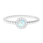 1/4 CT Ethiopian Opal and Diamond Bubble Engagement Ring Ethiopian Opal - ( AAA ) - Quality - Rosec Jewels