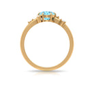 Aquamarine and Diamond Scatter Promise Ring Aquamarine - ( AAA ) - Quality - Rosec Jewels