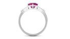 Cushion Cut Pink Tourmaline Solitaire Ring with Diamond Pink Tourmaline - ( AAA ) - Quality - Rosec Jewels