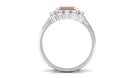 Emerald Cut Morganite Contemporary Wedding Ring Set with Diamond Morganite - ( AAA ) - Quality - Rosec Jewels