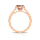 Unique Morganite Solitaire Engagement Ring with Diamond Morganite - ( AAA ) - Quality - Rosec Jewels