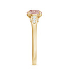 Real Morganite Solitaire Engagement Ring with Diamond Morganite - ( AAA ) - Quality - Rosec Jewels